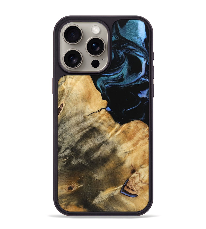 iPhone 15 Pro Max Wood Phone Case - Rejean (Blue, 739777)