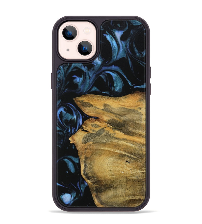 iPhone 14 Plus Wood Phone Case - Ivette (Blue, 739791)