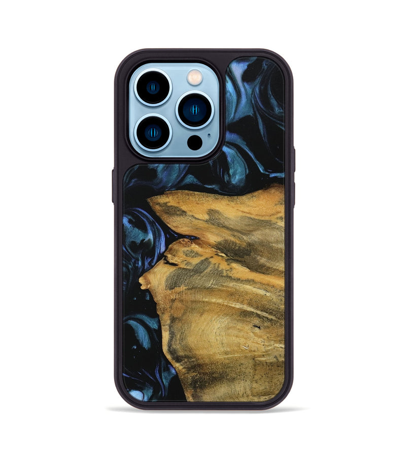 iPhone 14 Pro Wood Phone Case - Ivette (Blue, 739791)