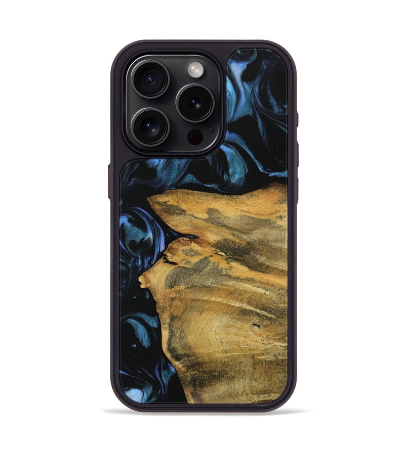 iPhone 15 Pro Wood Phone Case - Ivette (Blue, 739791)