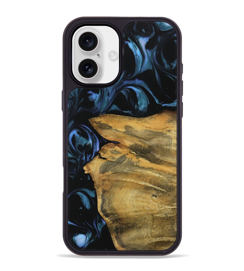 iPhone 16 Plus Wood Phone Case - Ivette (Blue, 739791)