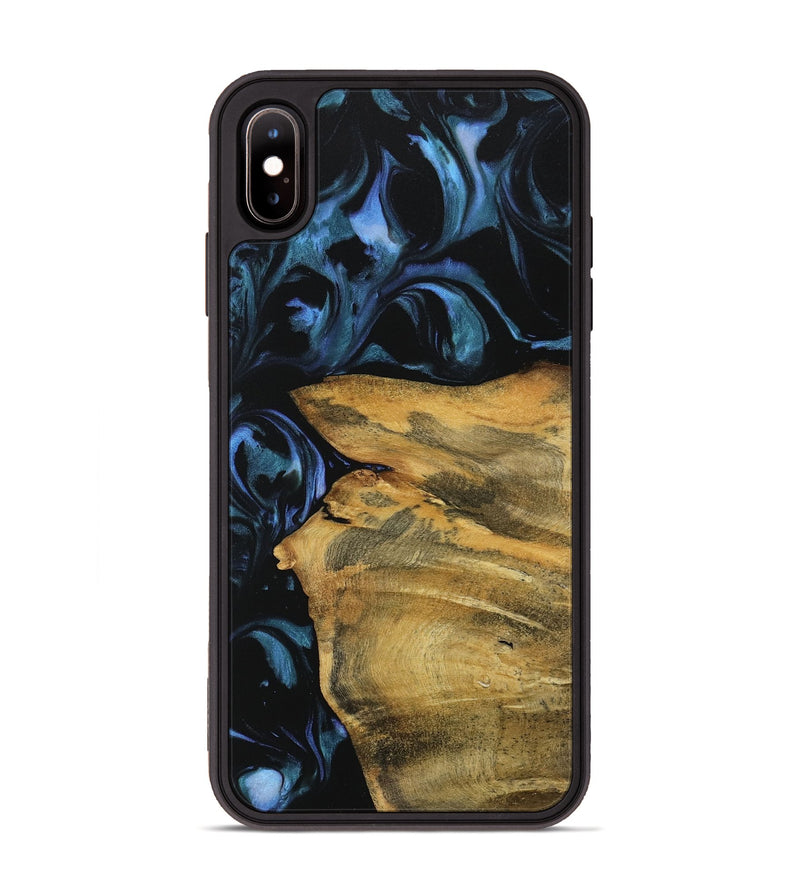 iPhone Xs Max Wood Phone Case - Ivette (Blue, 739791)