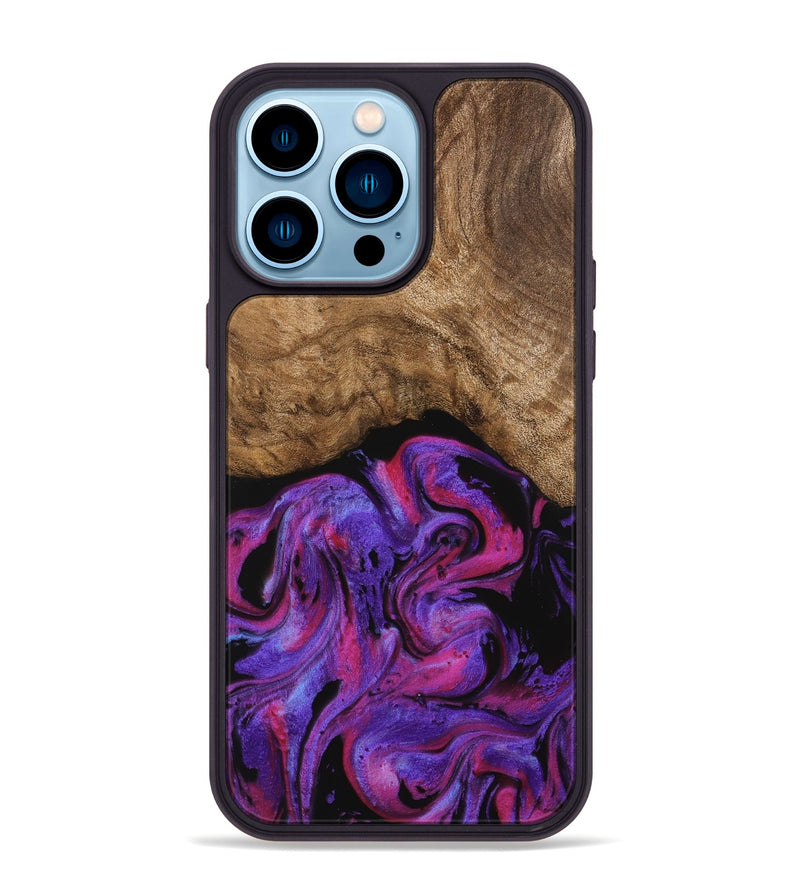 iPhone 14 Pro Max Wood Phone Case - Bobbi (Purple, 739807)