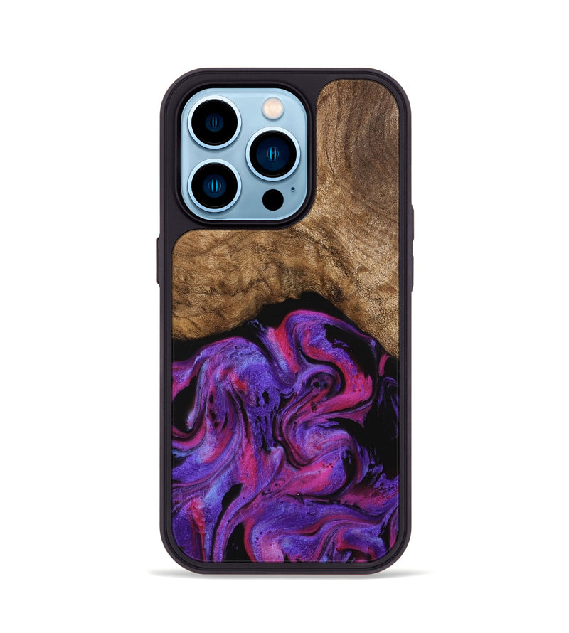 iPhone 14 Pro Wood Phone Case - Bobbi (Purple, 739807)