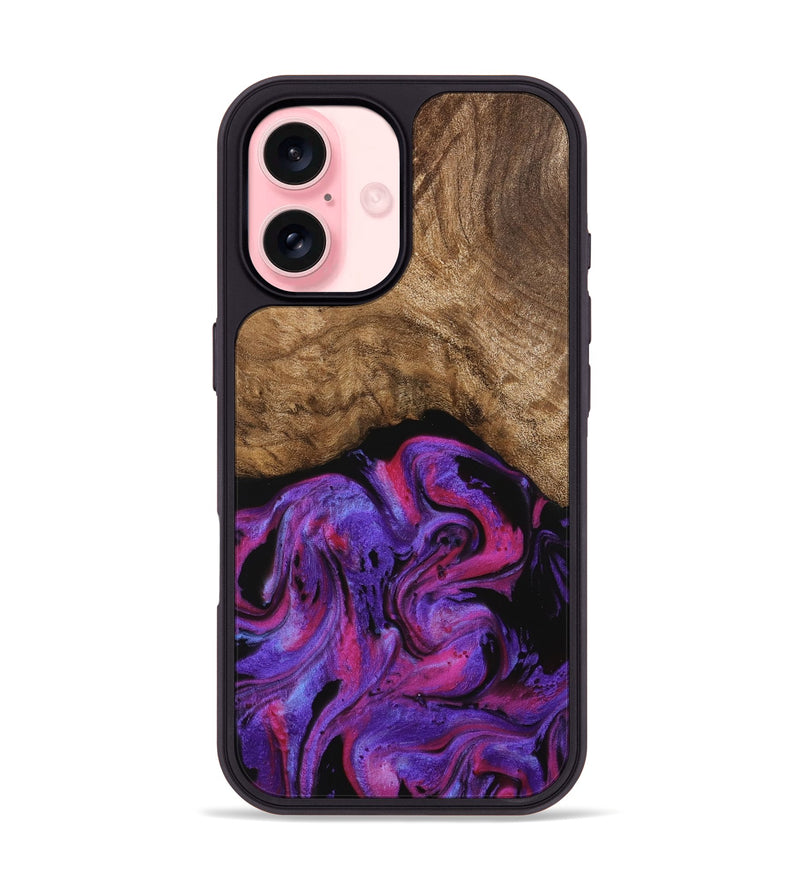 iPhone 16 Wood Phone Case - Bobbi (Purple, 739807)