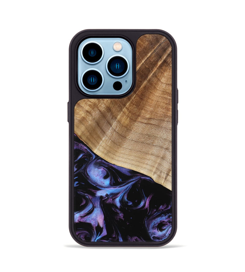 iPhone 14 Pro Wood Phone Case - Bettina (Purple, 739808)