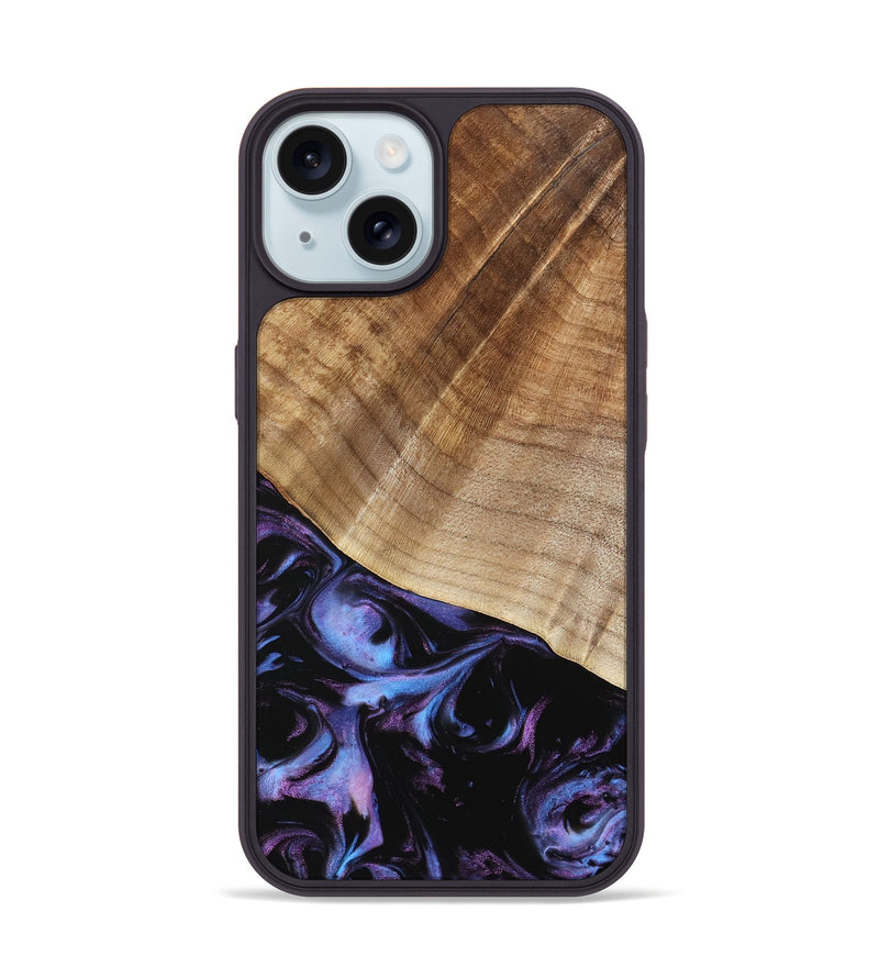 iPhone 15 Wood Phone Case - Bettina (Purple, 739808)