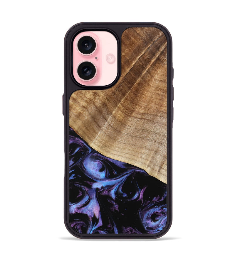 iPhone 16 Wood Phone Case - Bettina (Purple, 739808)