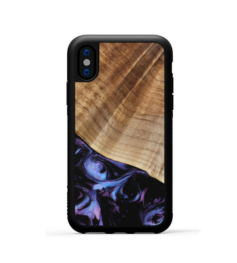 iPhone Xs Wood Phone Case - Bettina (Purple, 739808)