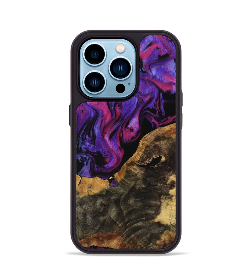 iPhone 14 Pro Wood Phone Case - Dorie (Purple, 739818)