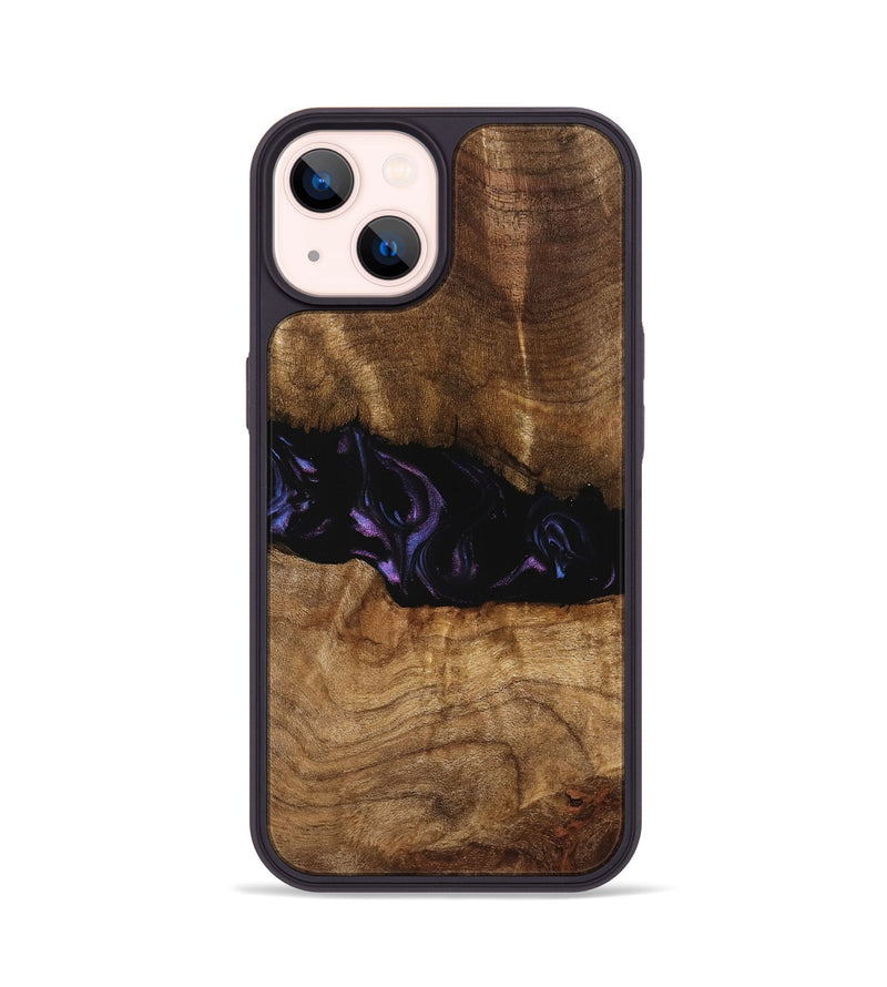 iPhone 14 Wood Phone Case - Bernice (Purple, 739824)