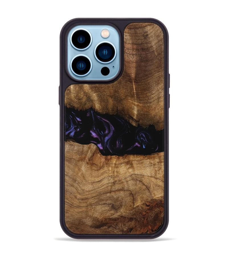 iPhone 14 Pro Max Wood Phone Case - Bernice (Purple, 739824)