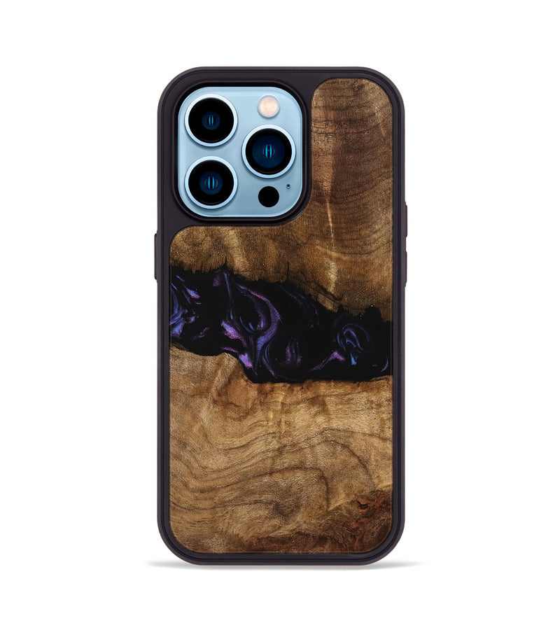 iPhone 14 Pro Wood Phone Case - Bernice (Purple, 739824)