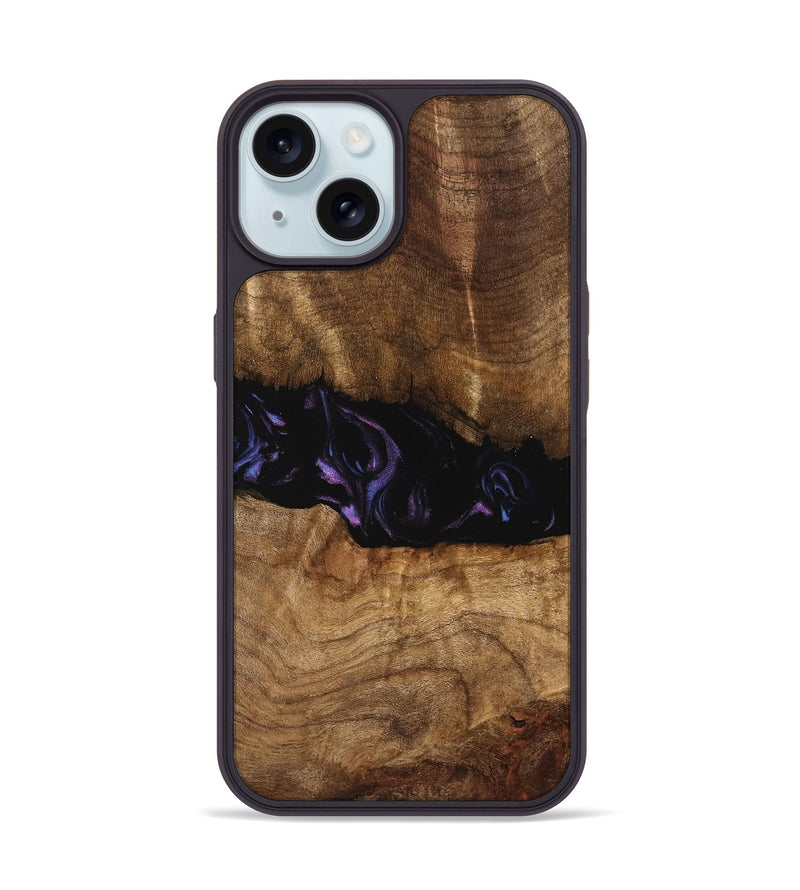 iPhone 15 Wood Phone Case - Bernice (Purple, 739824)