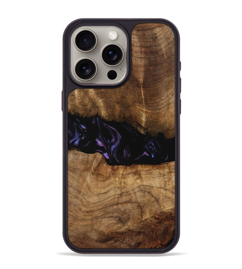 iPhone 15 Pro Max Wood Phone Case - Bernice (Purple, 739824)