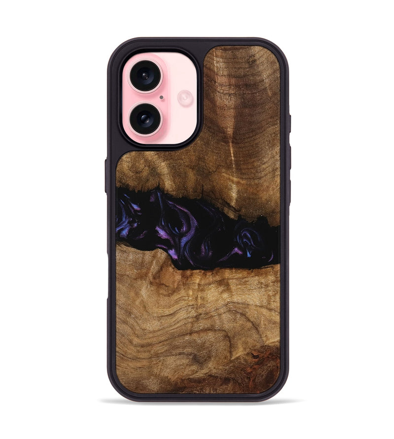 iPhone 16 Wood Phone Case - Bernice (Purple, 739824)