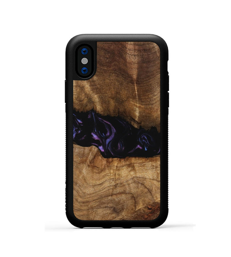 iPhone Xs Wood Phone Case - Bernice (Purple, 739824)