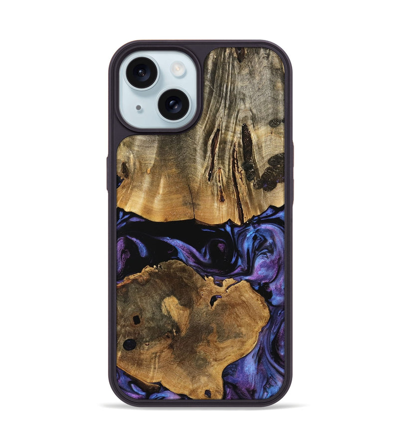 iPhone 15 Wood Phone Case - Ethen (Purple, 739828)