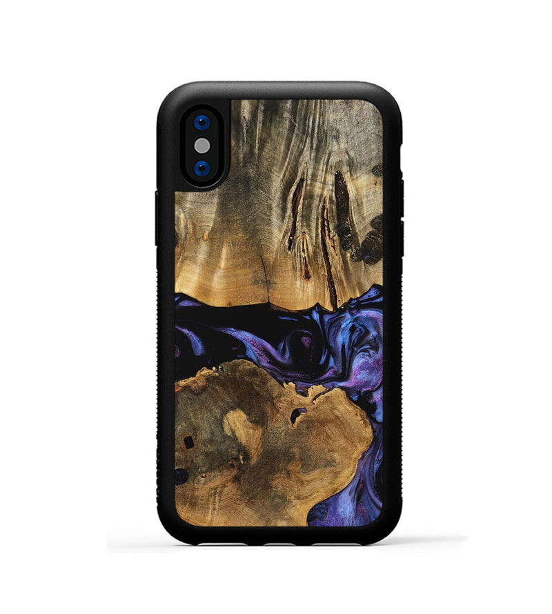 iPhone Xs Wood Phone Case - Ethen (Purple, 739828)