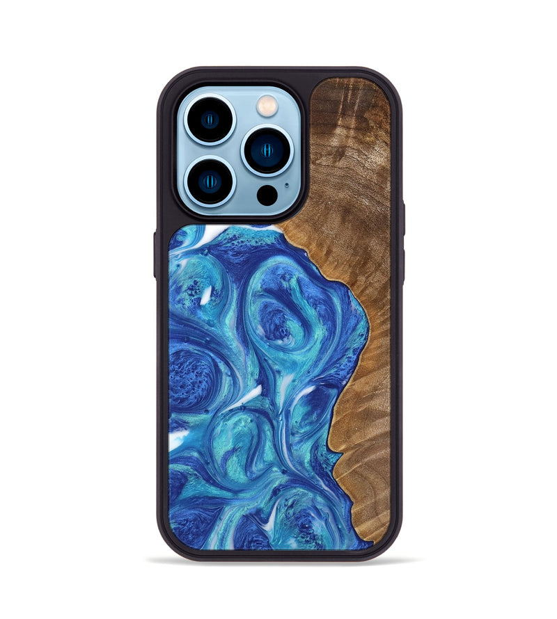 iPhone 14 Pro Wood Phone Case - Brennen (Blue, 739839)