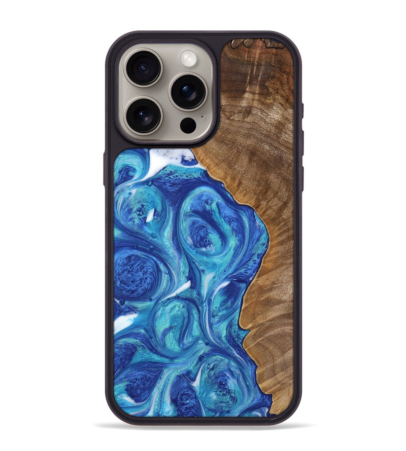 iPhone 15 Pro Max Wood Phone Case - Brennen (Blue, 739839)