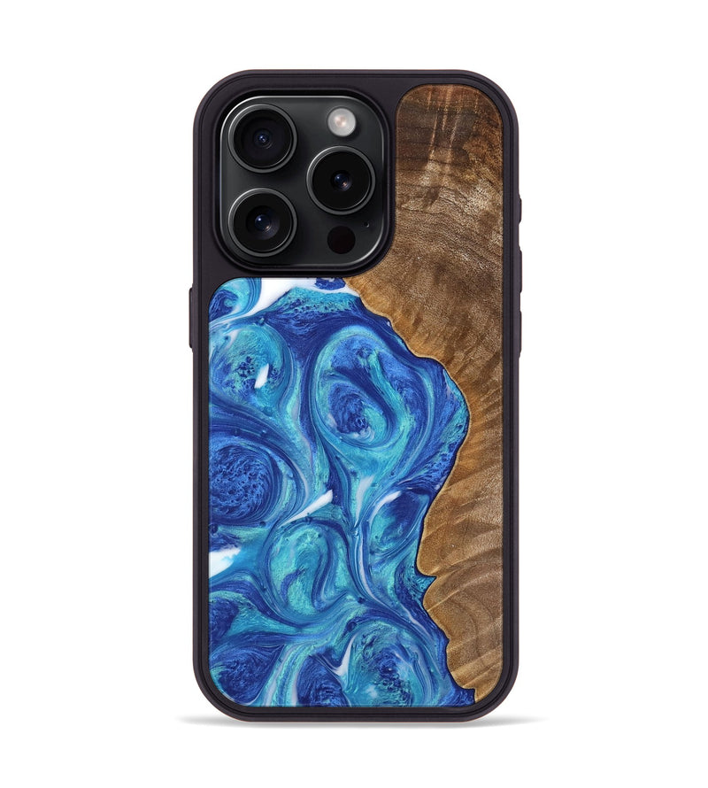 iPhone 15 Pro Wood Phone Case - Brennen (Blue, 739839)