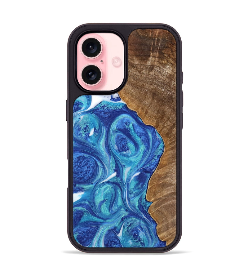 iPhone 16 Wood Phone Case - Brennen (Blue, 739839)