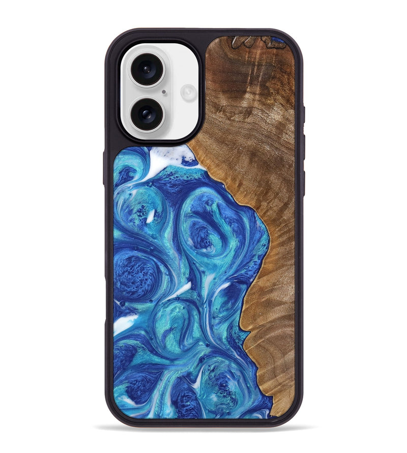 iPhone 16 Plus Wood Phone Case - Brennen (Blue, 739839)