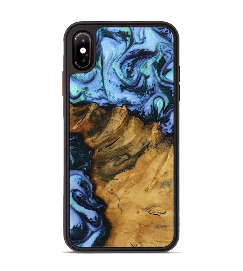 iPhone Xs Max Wood Phone Case - Myla (Blue, 739851)