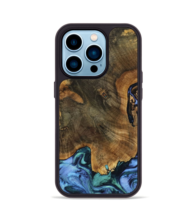 iPhone 14 Pro Wood Phone Case - Chyna (Blue, 739852)