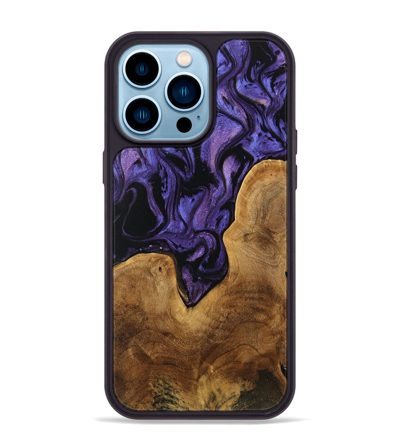 iPhone 14 Pro Max Wood Phone Case - Miwa (Purple, 739855)