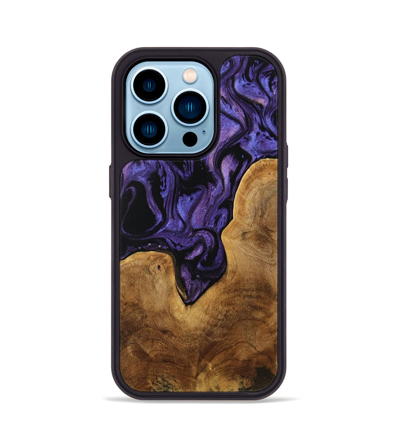 iPhone 14 Pro Wood Phone Case - Miwa (Purple, 739855)