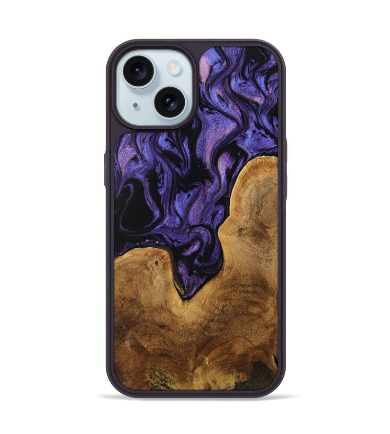 iPhone 15 Wood Phone Case - Miwa (Purple, 739855)