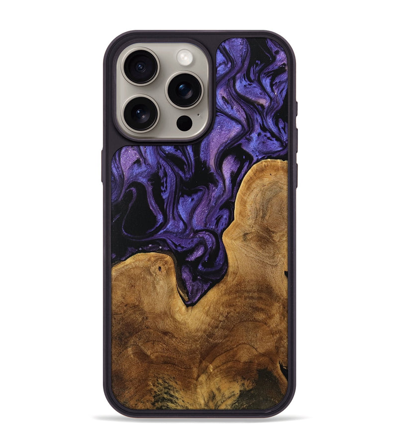 iPhone 15 Pro Max Wood Phone Case - Miwa (Purple, 739855)