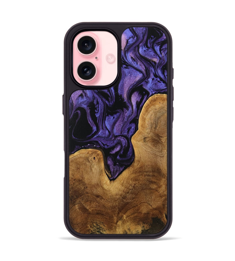 iPhone 16 Wood Phone Case - Miwa (Purple, 739855)