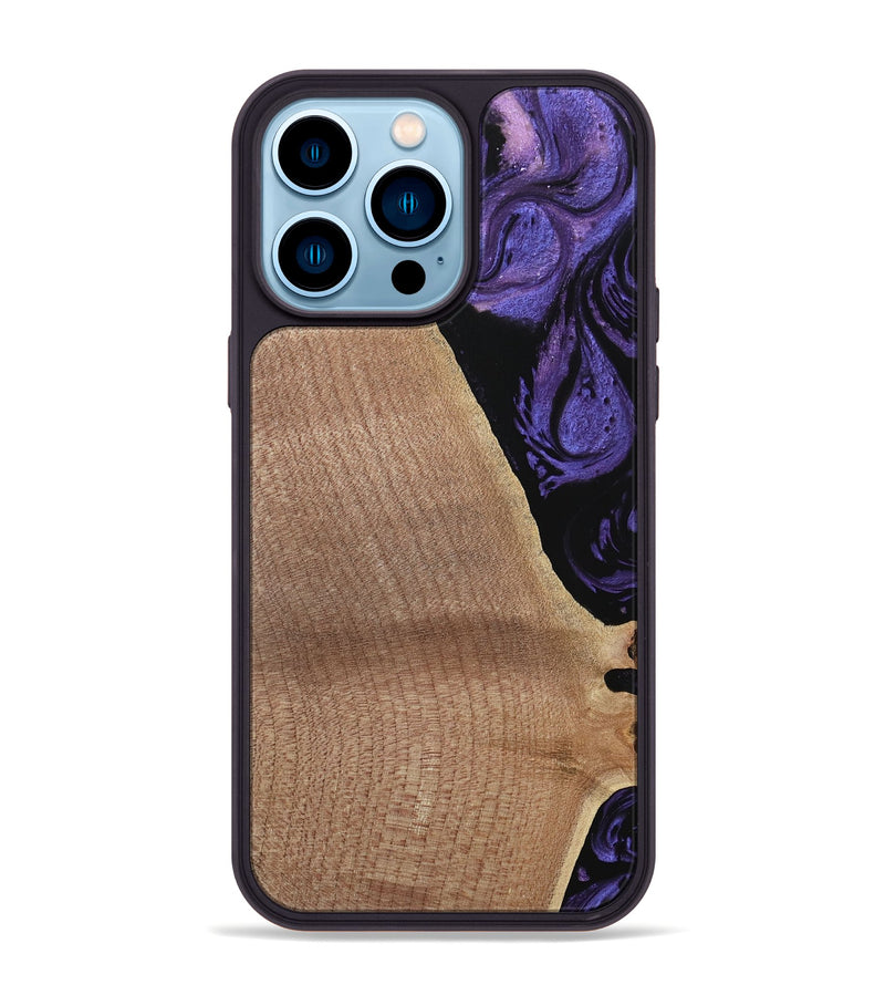 iPhone 14 Pro Max Wood Phone Case - Josanne (Purple, 739858)