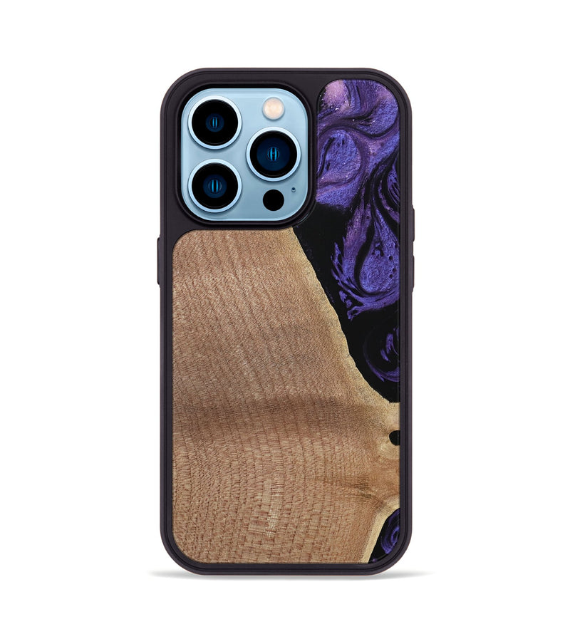 iPhone 14 Pro Wood Phone Case - Josanne (Purple, 739858)