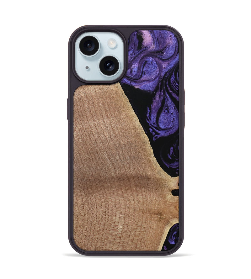 iPhone 15 Wood Phone Case - Josanne (Purple, 739858)