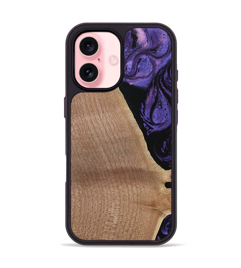 iPhone 16 Wood Phone Case - Josanne (Purple, 739858)