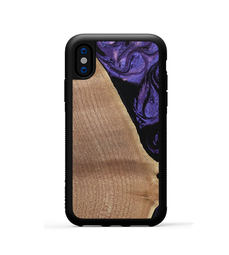 iPhone Xs Wood Phone Case - Josanne (Purple, 739858)