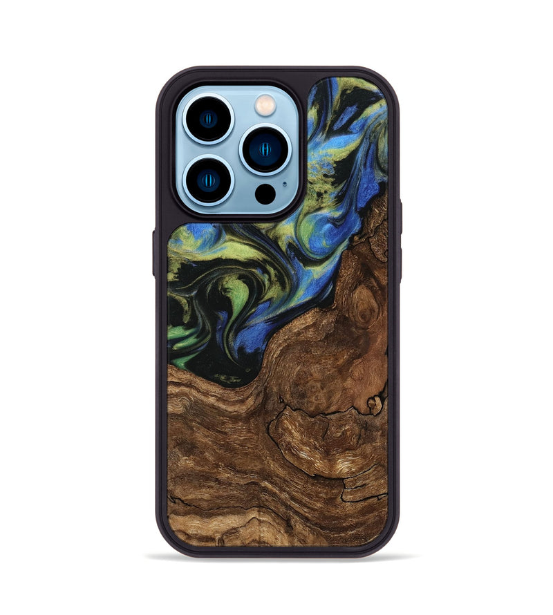 iPhone 14 Pro Wood Phone Case - Rhody (Green, 739865)