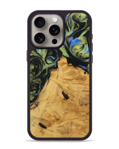 iPhone 15 Pro Max Wood Phone Case - Trina (Green, 739868)