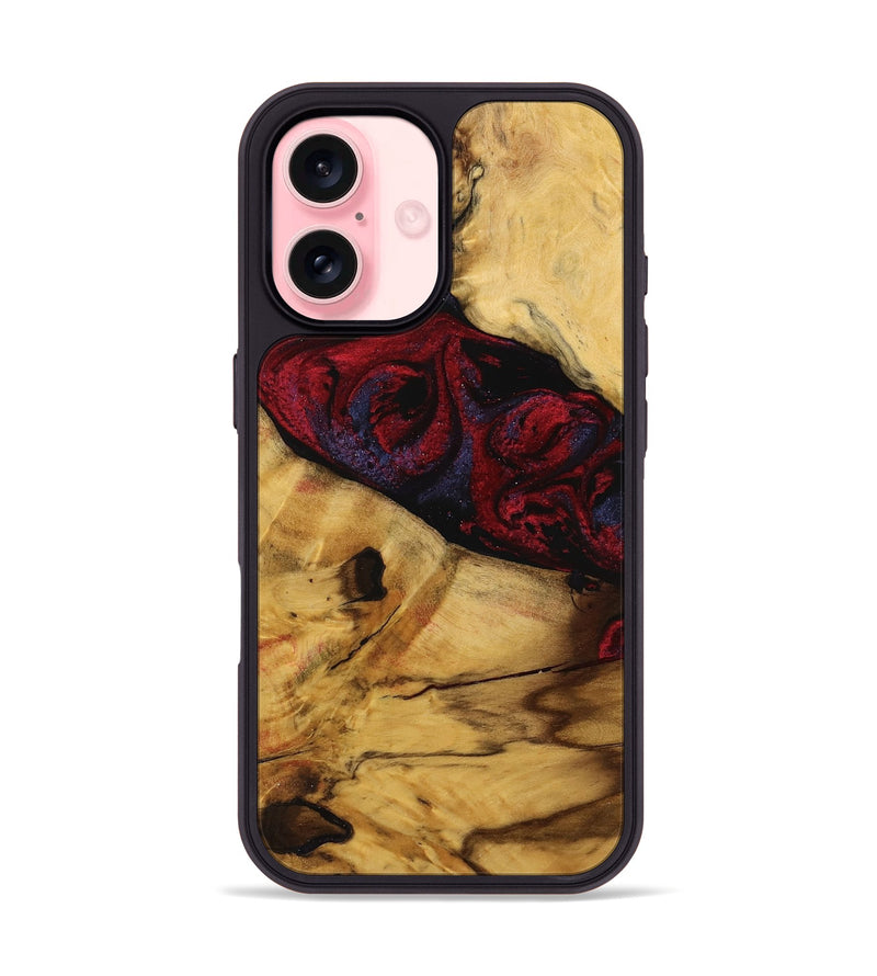 iPhone 16 Wood Phone Case - Lela (Red, 739877)