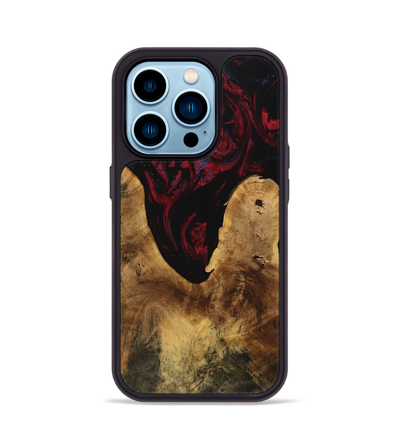 iPhone 14 Pro Wood Phone Case - Tatum (Red, 739895)