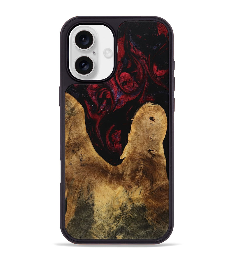 iPhone 16 Plus Wood Phone Case - Tatum (Red, 739895)