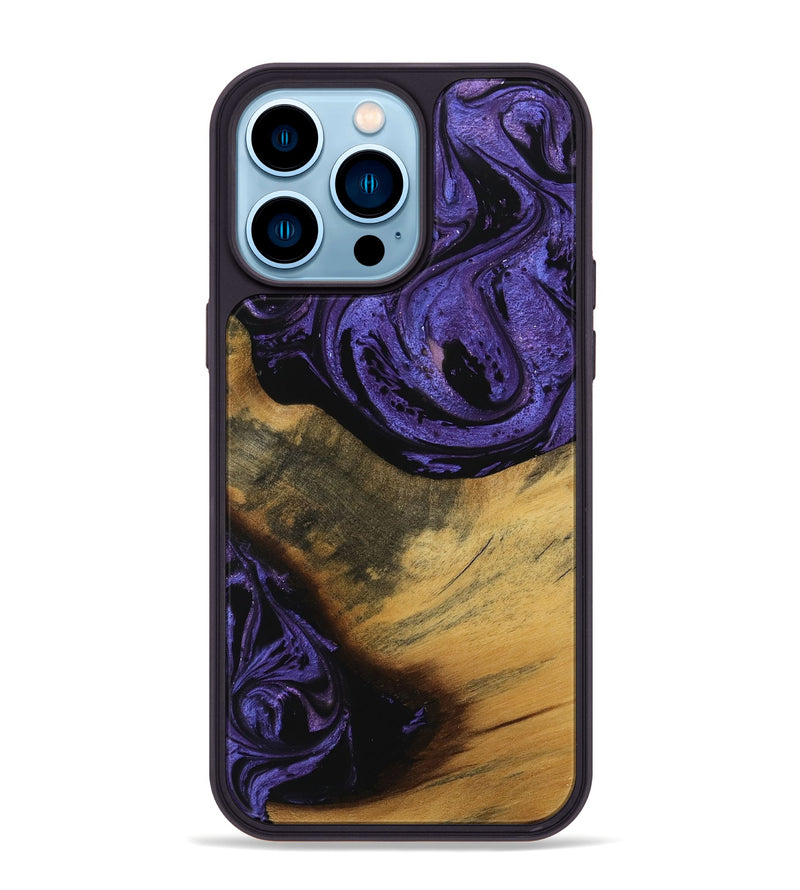 iPhone 14 Pro Max Wood Phone Case - Gavra (Purple, 739899)