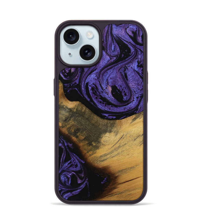 iPhone 15 Wood Phone Case - Gavra (Purple, 739899)