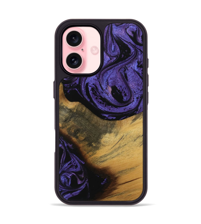 iPhone 16 Wood Phone Case - Gavra (Purple, 739899)