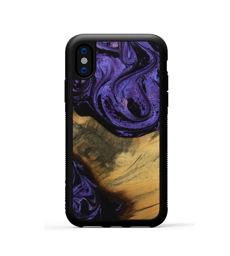 iPhone Xs Wood Phone Case - Gavra (Purple, 739899)