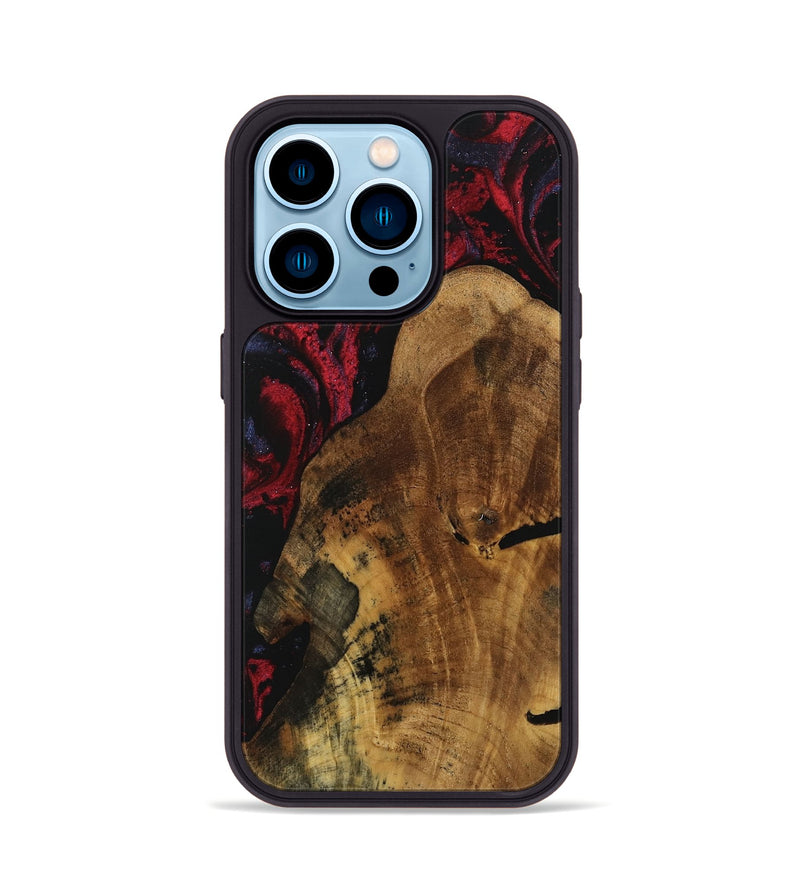 iPhone 14 Pro Wood Phone Case - Yawar (Red, 739906)